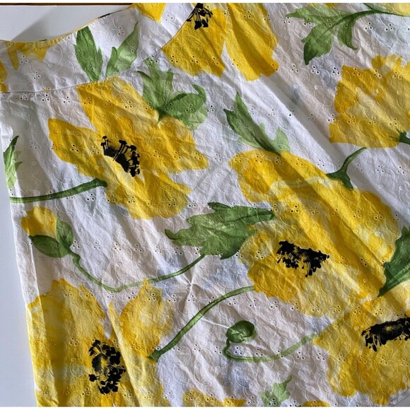 Vintage Sag Harbor MIDI Skirt Womens Sz 12 Floral Eyelet Cotton A-Line Boho - Picture 6 of 8